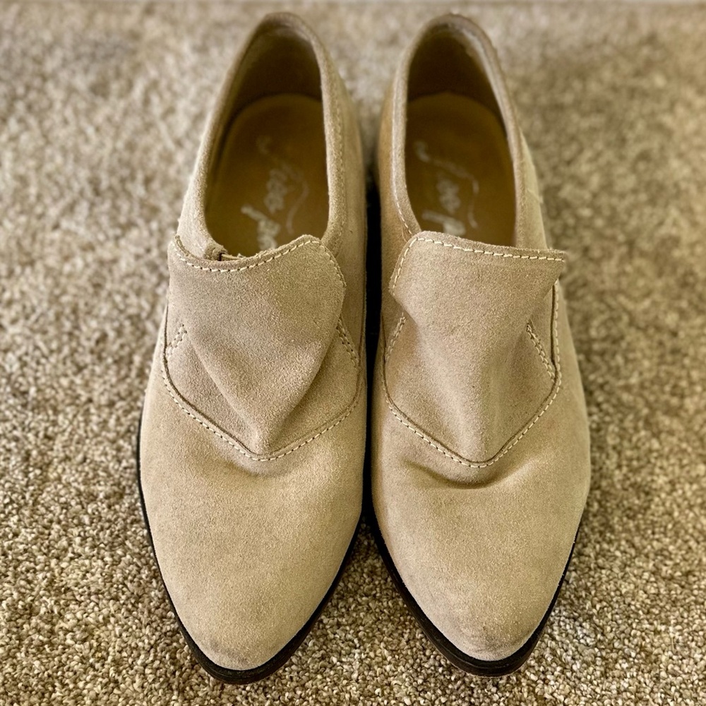 Beige Suede Loafers